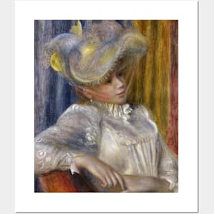 Woman with a Hat by Auguste Renoir Posters and Art